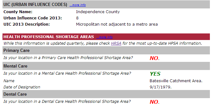 Rural Access Center "Am I Rural" step 4