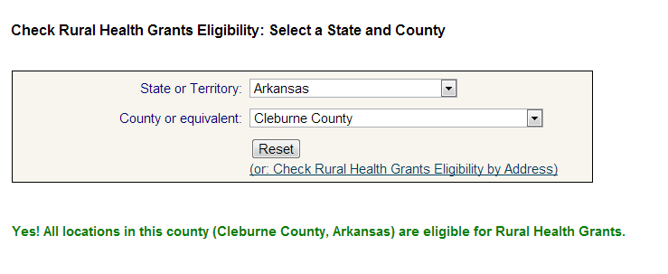 The "Check Rural Grants" tool 1