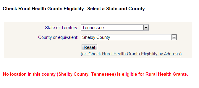 The "Check Rural Grants" tool 2