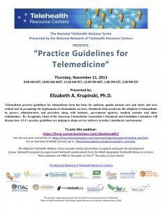 Practice Guidelines for Telemedicine flyer