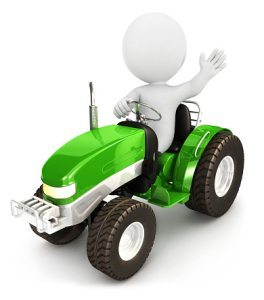 3d white people tractor